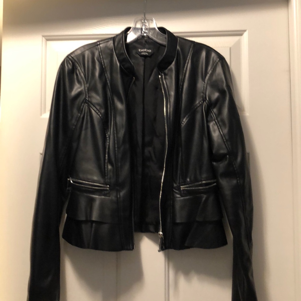 Bebe faux leather biker-style jacket